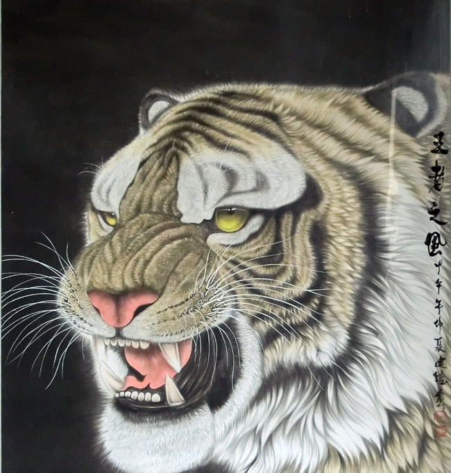 虎头威风 王建德|王建德画虎|中国画虎第一村|中国画虎第一村王建德